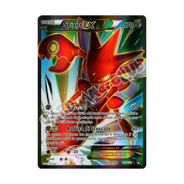 119 / 122 Scizor EX rara segreta foil (IT) -NEAR MINT-
