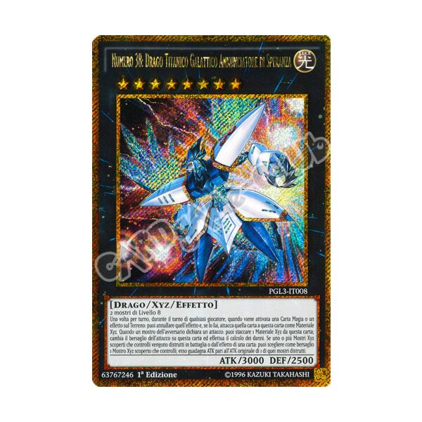 PGL3-IT008 Numero 38: Drago Titanico Galattico Annunciatore di Speranza rara segreta oro 1a edizione (IT) -NEAR MINT-