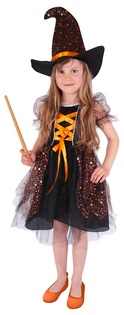 Costume da strega per bambini con stelle (S)