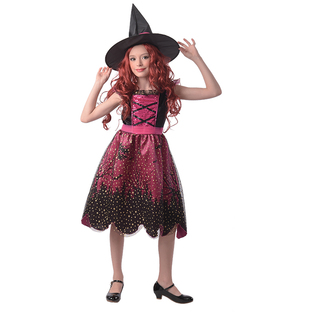 Costume da strega rosa 130-140 cm