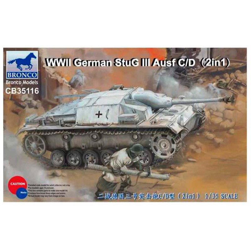 Cannone d'assalto tedesco StuG III Ausf C/D C/D, seconda guerra mondiale. BRONCO MODELS CB35116