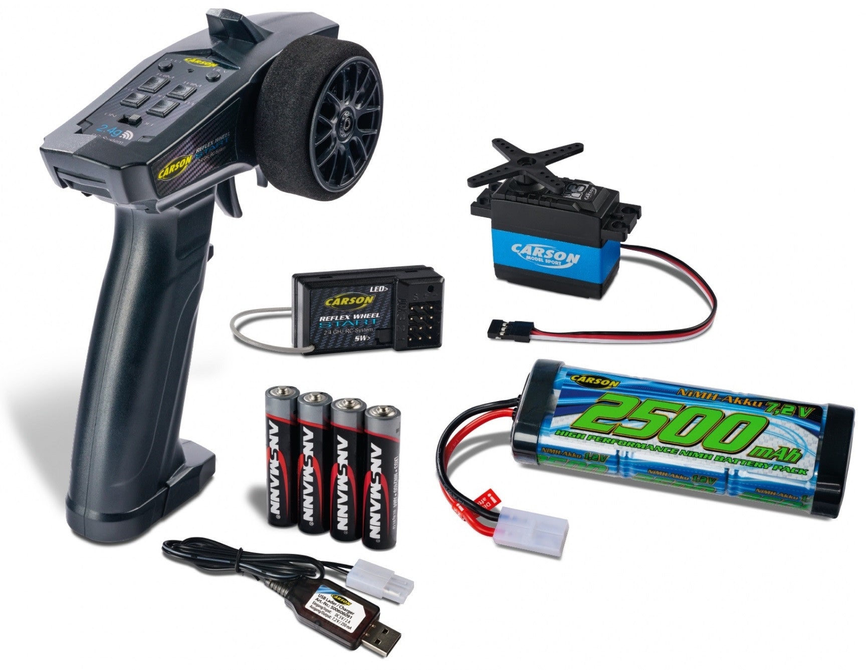 Carson Pacchetto radio Reflex Avviamento a ruota + servo/accensione/caricabatterie