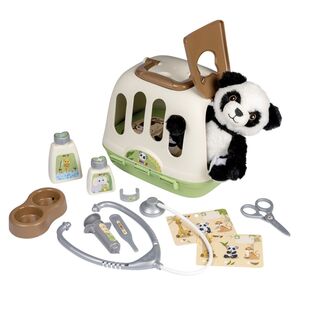 Smoby Set veterinario con panda y caja de transporte 2 en 1