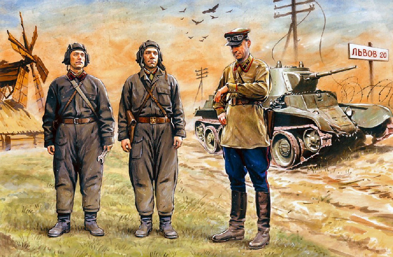 KIT DA MONTARE IN SCALA COMPATIBILE CON SOVIET TANK CREW 39-42 FIGURE 1:35 ICM ICM35181