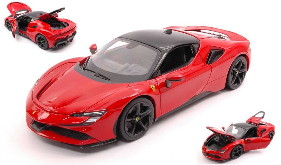 MODELLINO IN SCALA COMPATIBILE CON FERRARI SF90 STRADALE RED 1:18 BURAGO BU16015