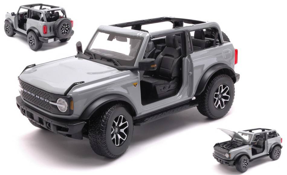MODELLINO IN SCALA COMPATIBILE CON FORD BRONCO 2021 MOUSE GREY 1:18 MAISTO MI31457G