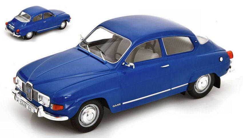 MODELLINO IN SCALA COMPATIBILE CON SAAB 96 V4 BLUE 1:18 MODELCARGROUP MCG18283