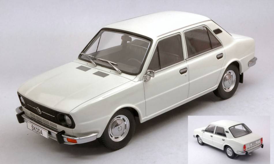 MODELLINO IN SCALA COMPATIBILE CON SKODA 105L 1976 WHITE 1:18 TRIPLE 9 T9-1800271