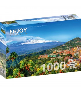 Puzzle 1000 pezzi Etna Volcano and Taormina Sicily